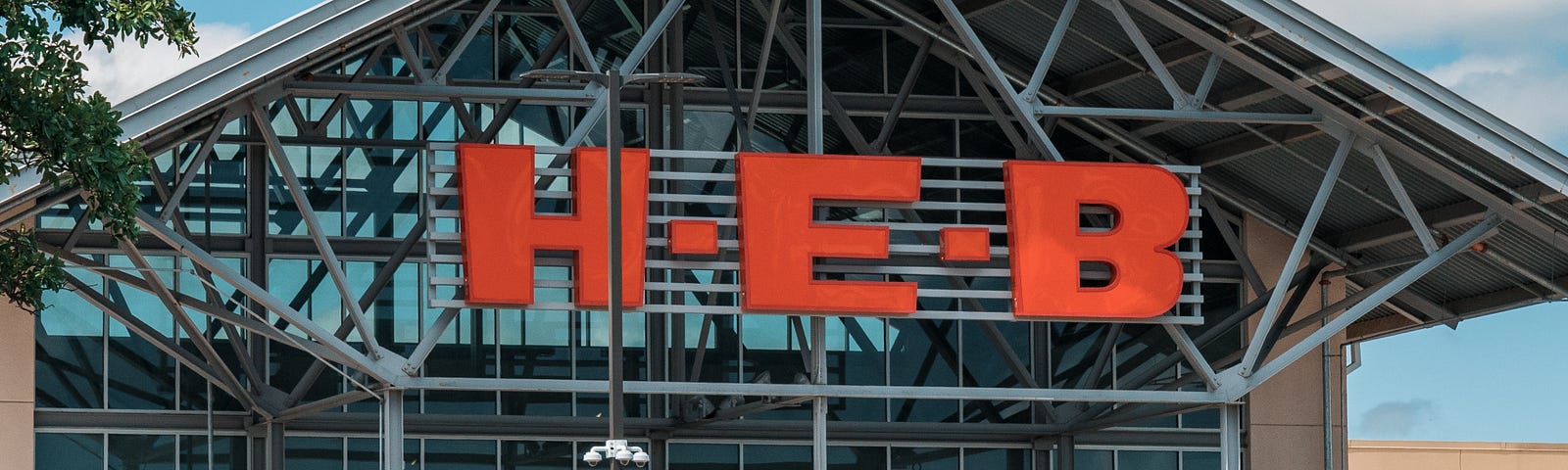 H-E-B Grocery Store and parker cars in front, Texas