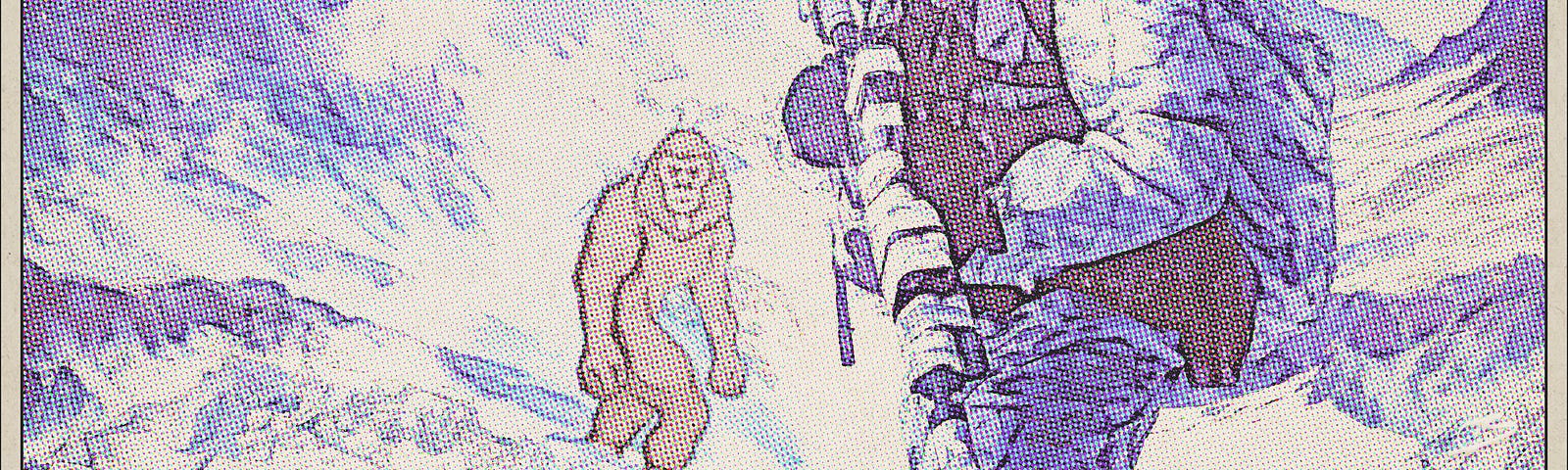 Yeti stalks soldier in mountains