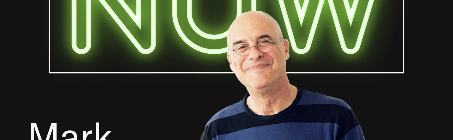 Mark Bittman in front of a “how to eat now” logo.