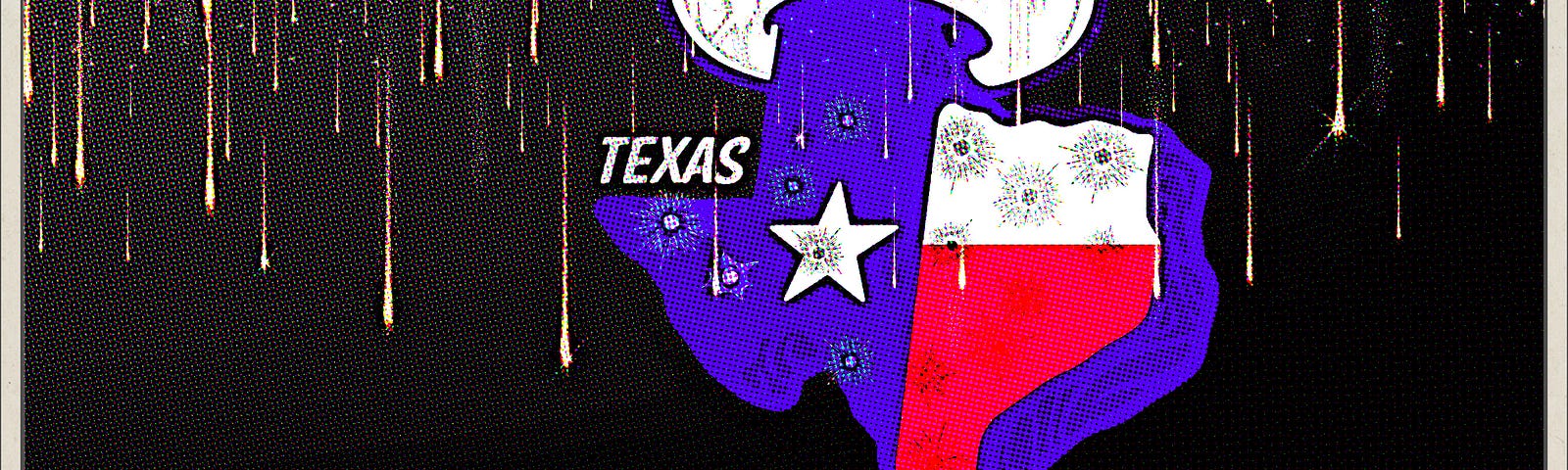 State of Texas filled with bullet holes