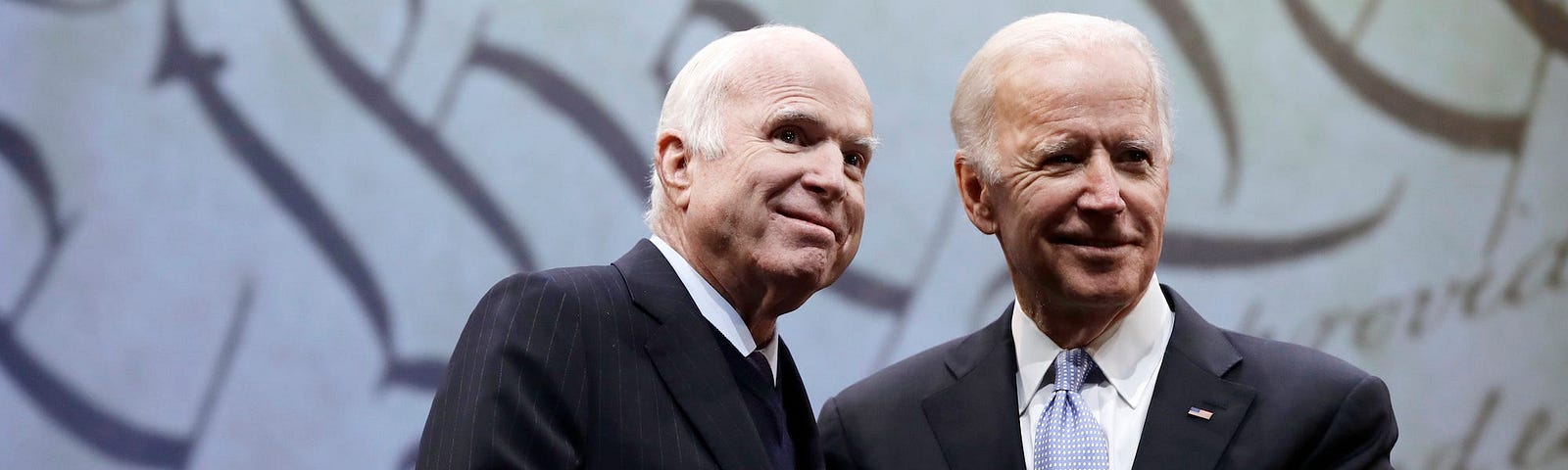 President Joe Biden and Senator John McCain