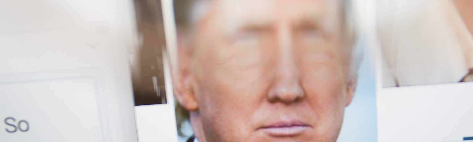 A photo illustration of a distorted Donald J. Trump’s Twitter profile.