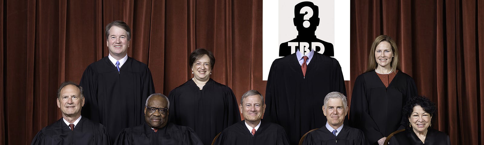 Current Supreme Court with one missing.