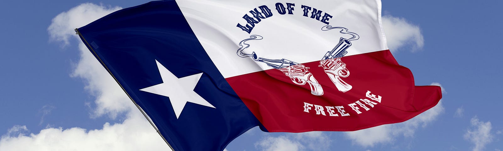 Texas flag with smoking guns