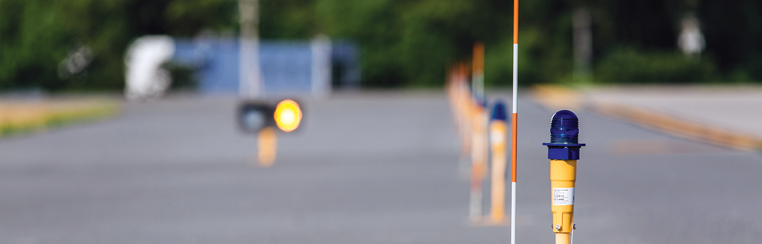 Photo of taxiway lights.