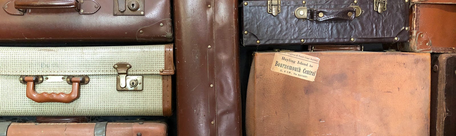 Antique luggages with labels