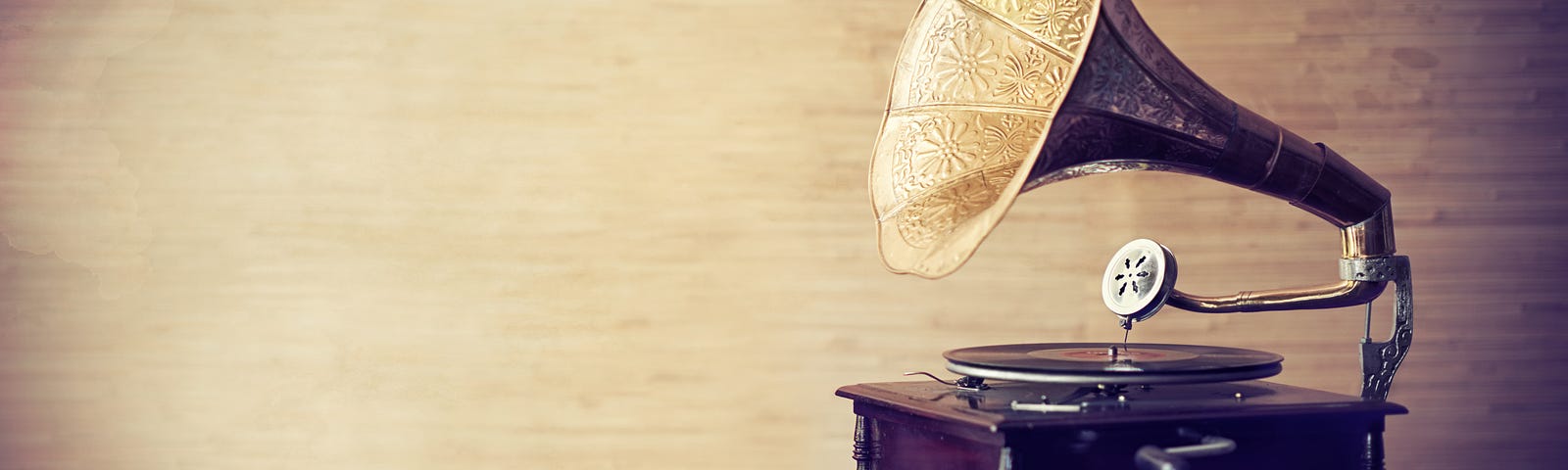 Vintage style shot of a gramophone.