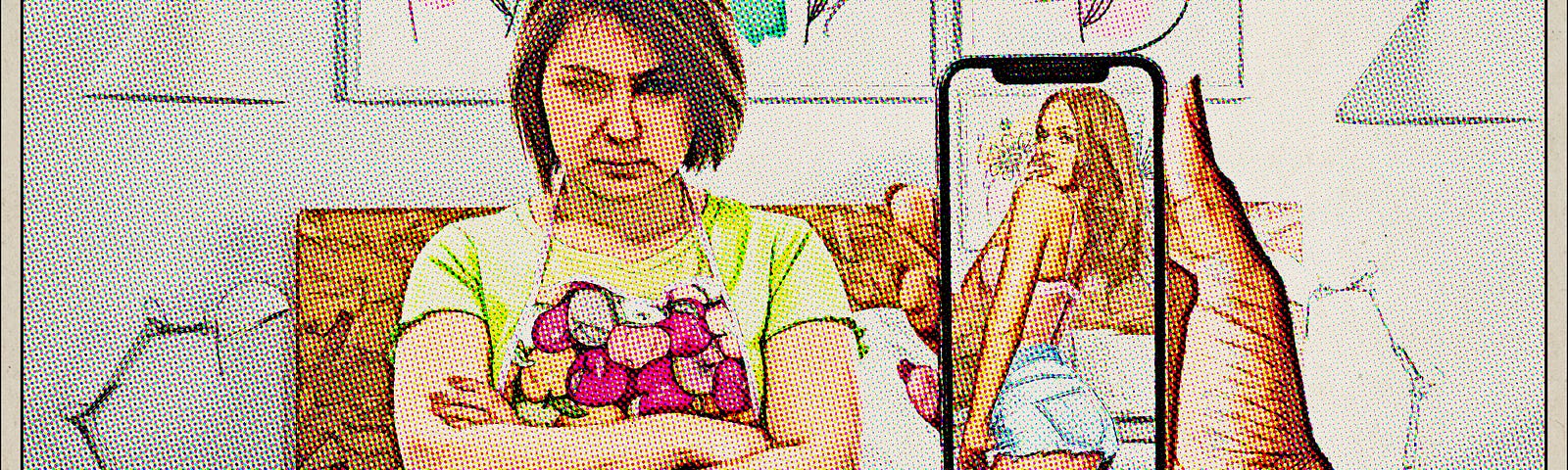 Mother scowls at teen admiring selfie