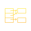 An icon showing a data frame column going to few cells