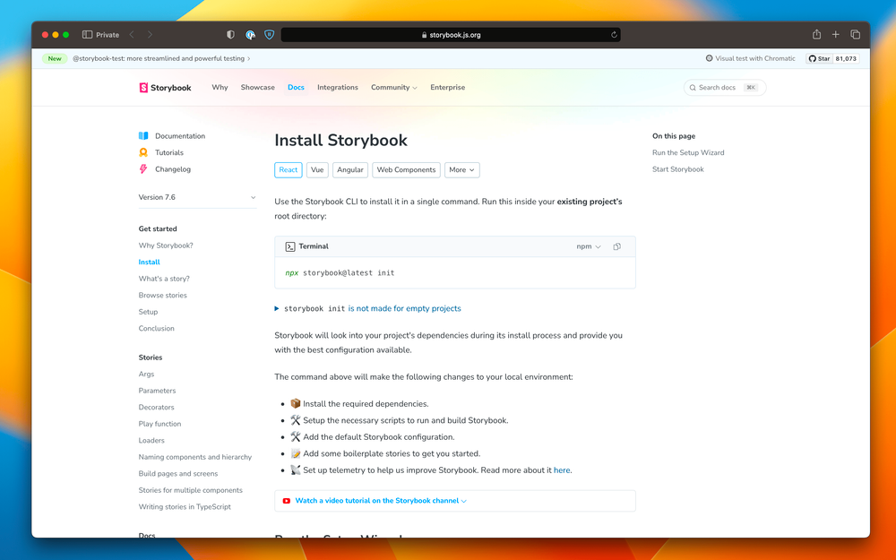 Storybook’s new docs site