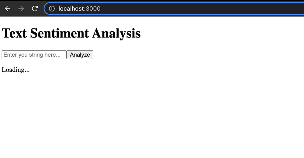 text-sentiment application running at local port 3000