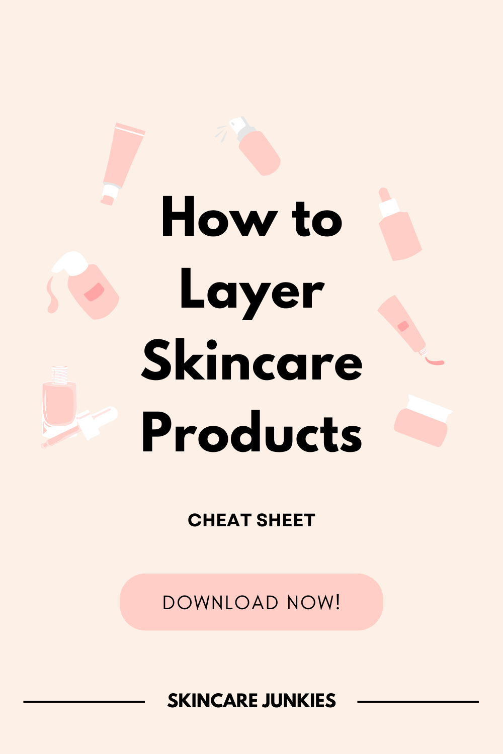 How to layer different Skincare Products Cheat Sheet.