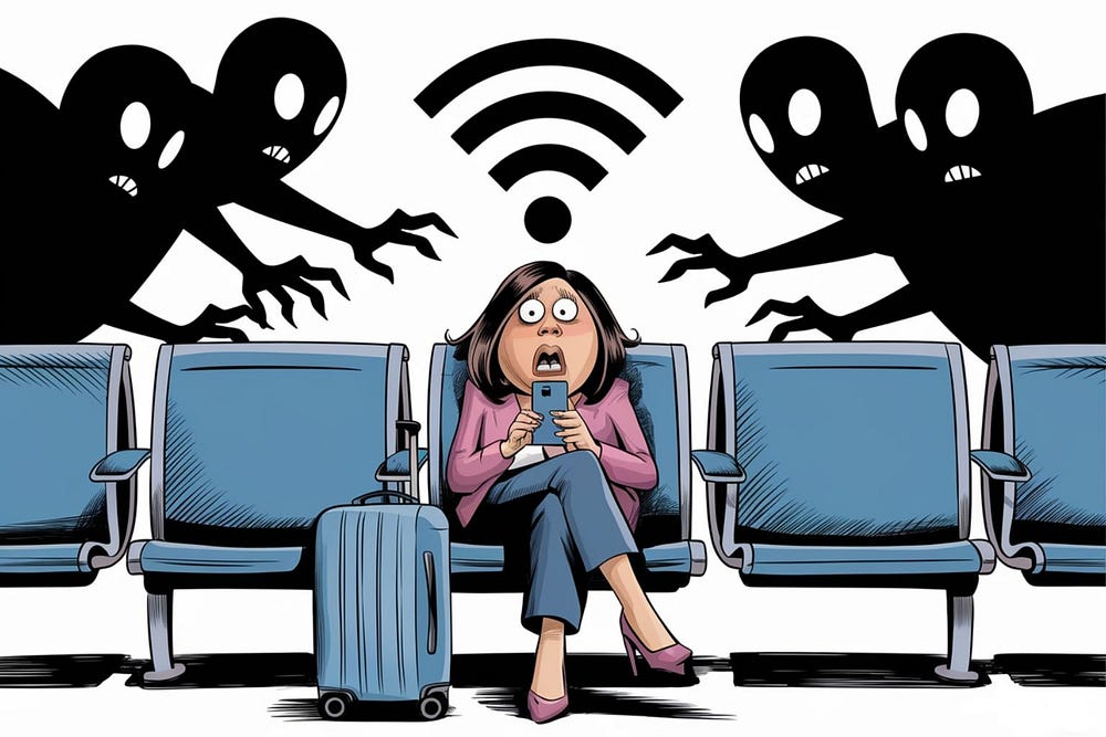 Is it safe to use Wi-Fi at the airport-
