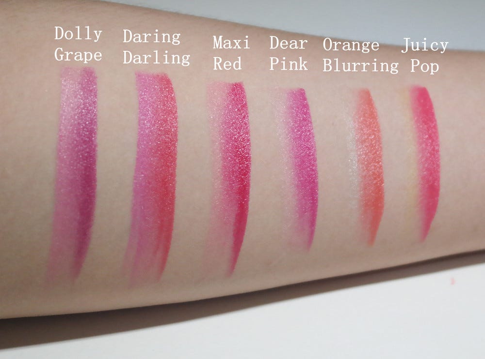 laneige two tone lip bar review - actual swatches