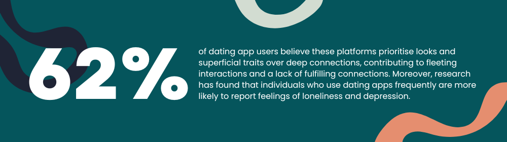 62% of users do not find love on dating apps and do not feel fulfilled
