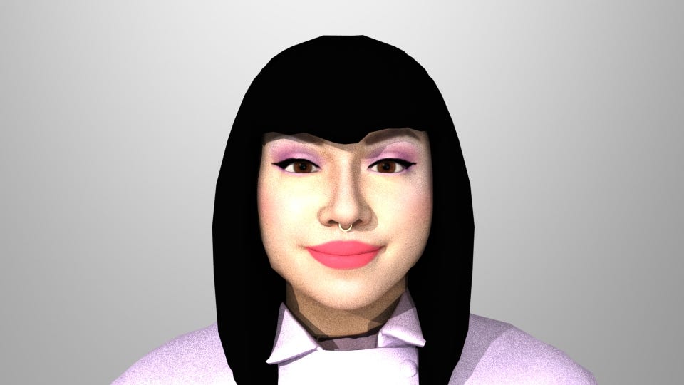 Jazmin's 3D avatar with Wrap3 Modification