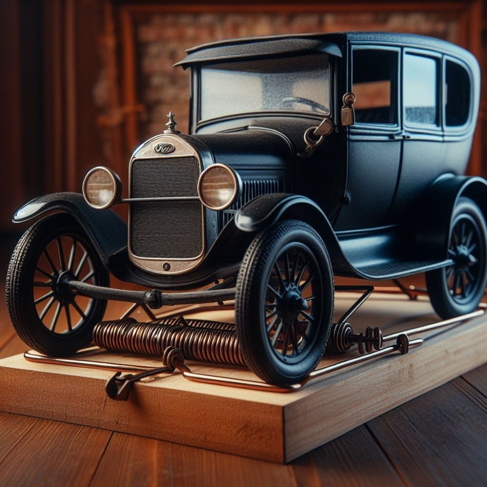 A Ford Model T in a mousetrap