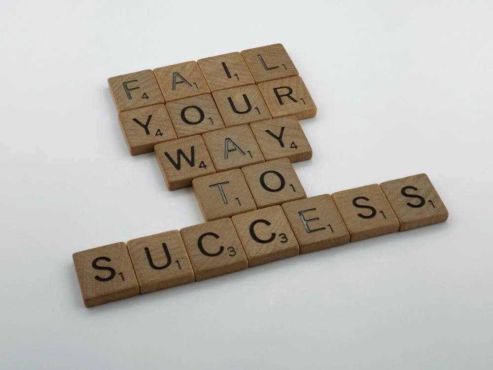 Picture showing a quote “Fail your way to success”