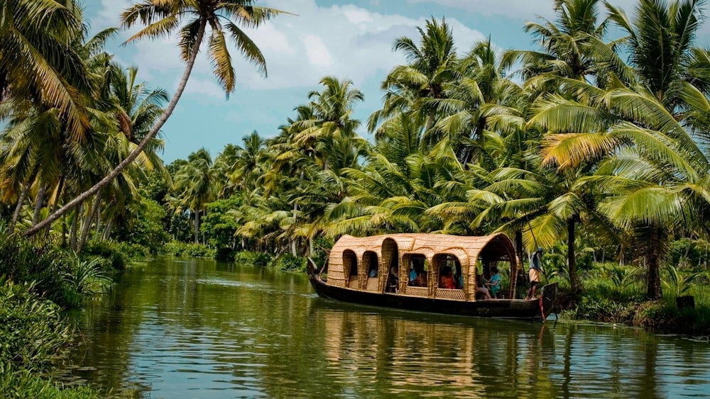 backwaters of Kerala, with their network of canals and houseboats