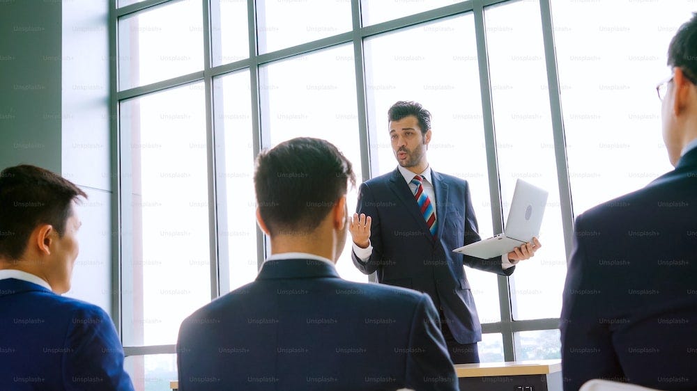 Business people who is presenting something.