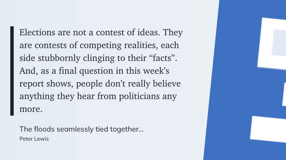 Quote from Peter Lewis on politics as a contest of ideas