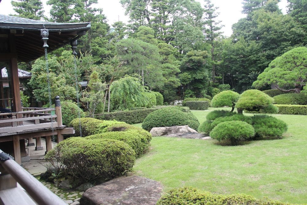 Attention to Planting in a Japanese Zen Garden