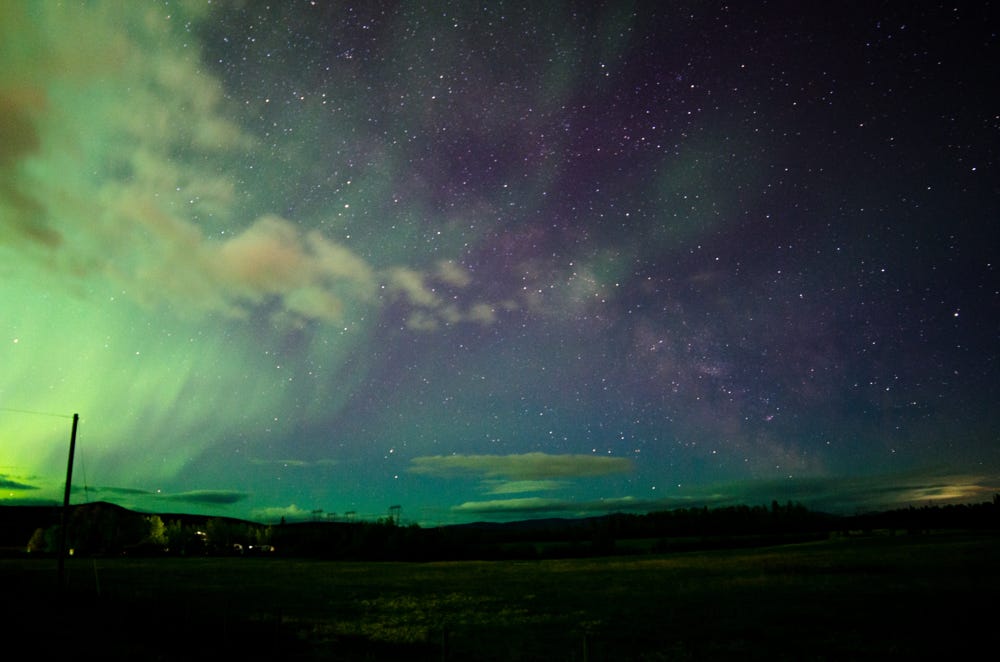 Aurora Borealis and the Milky Way