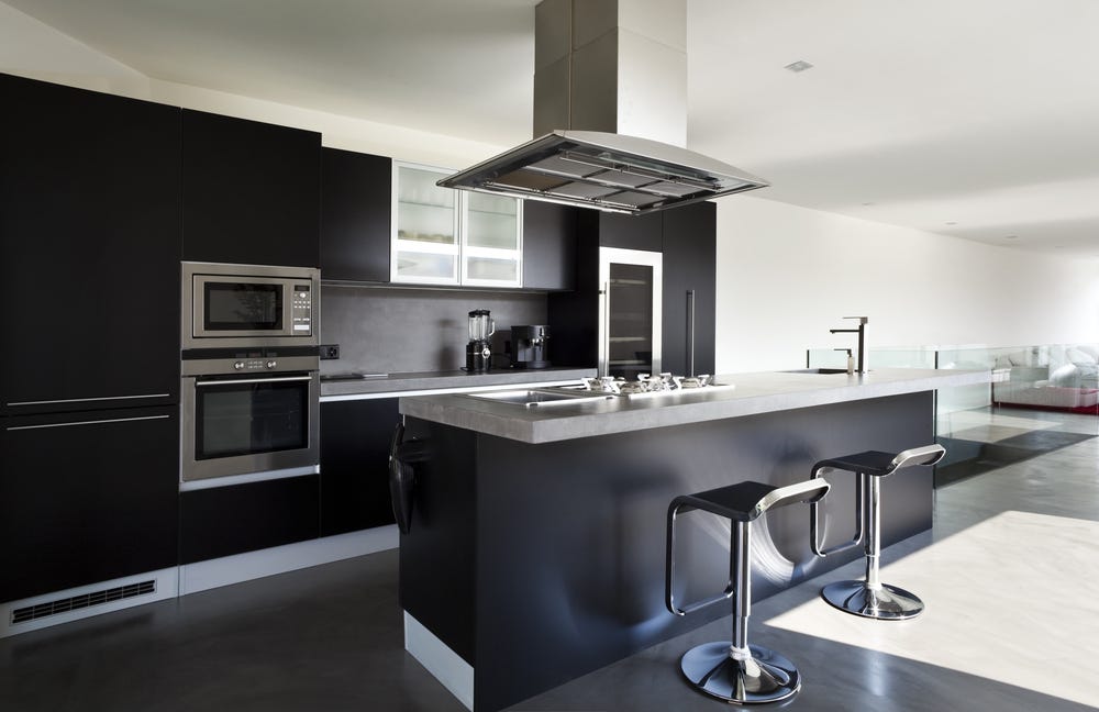 Elegant black kitchen