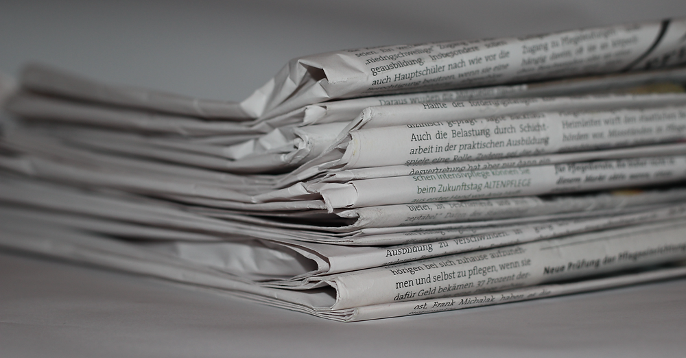 Stack of newspapers