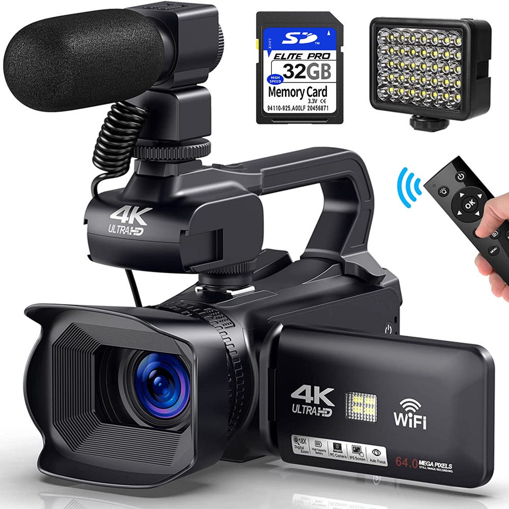 KOMERY YouTube Camcorder 4K Ultra HD camera Camcorders 64MP Streaming Camera 4.0\&quot;Touch Screen Digital Video Camera