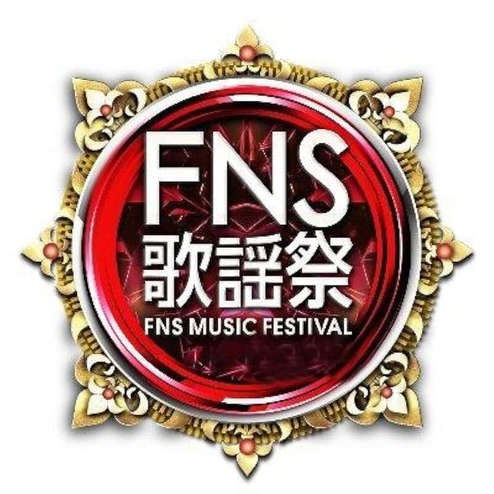A red logo framed in gold which reads FNS MUSIC FESTIVAL in white text