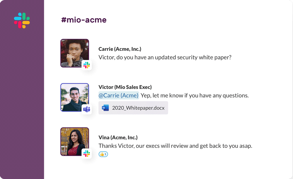 Use Mio Universal Channels to connect Slack and Microsoft Teams