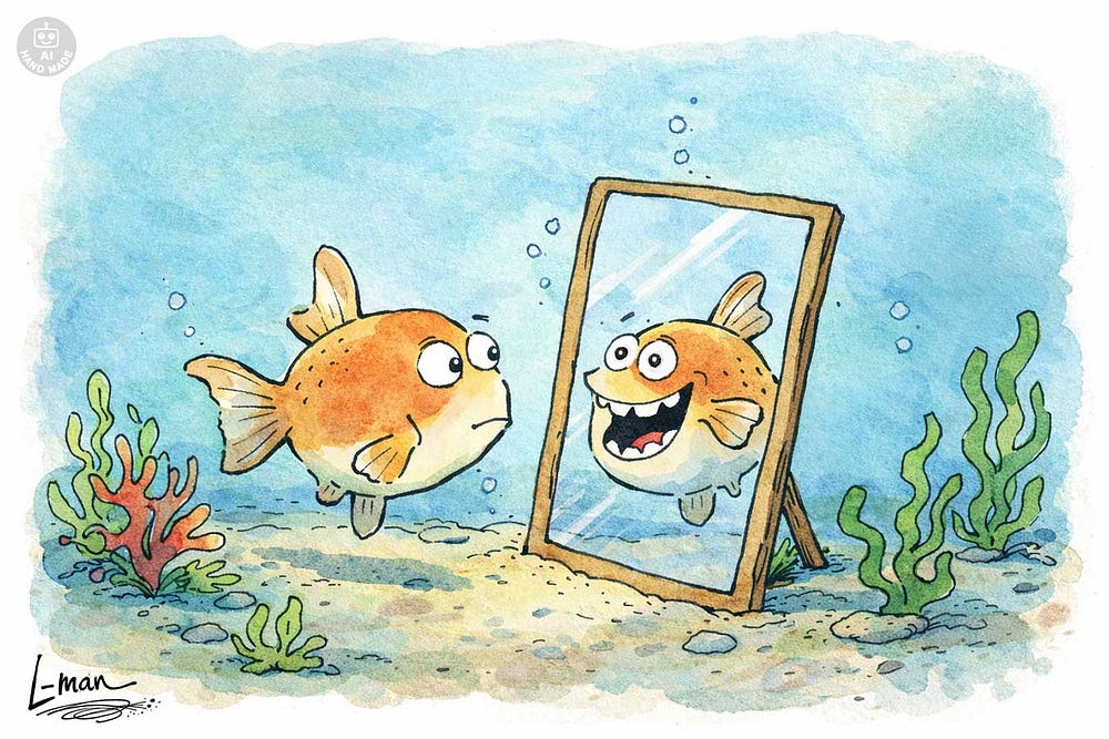 Handy: fish recognizes itself in the mirror! Handy: fish recognizes itself in the mirror!