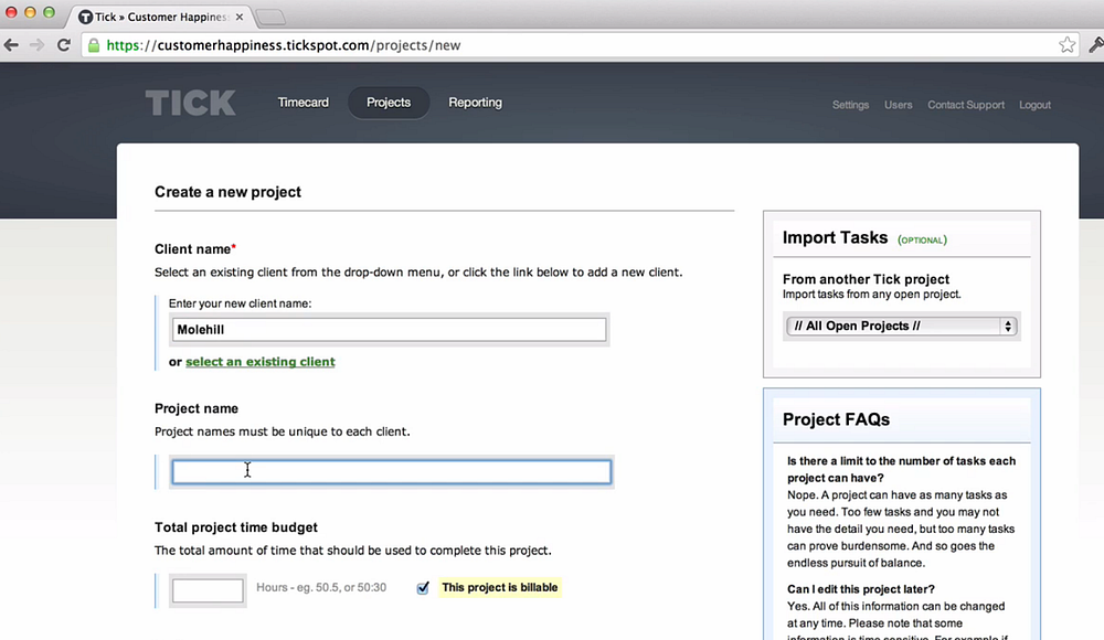 Tick’s customizable timesheet control