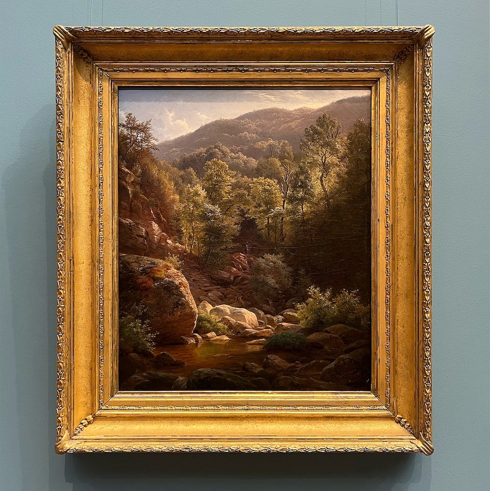 Paul Weber painting Scene in the Catskills, 1858