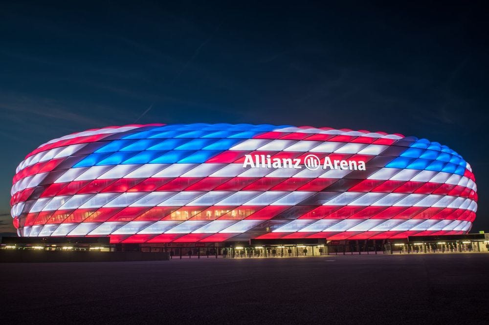 Allianz Arena, home of German club FC Bayern Munich.