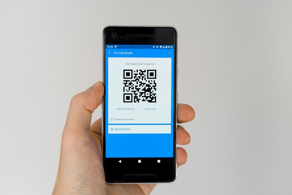 QR code displayed on a smartphone