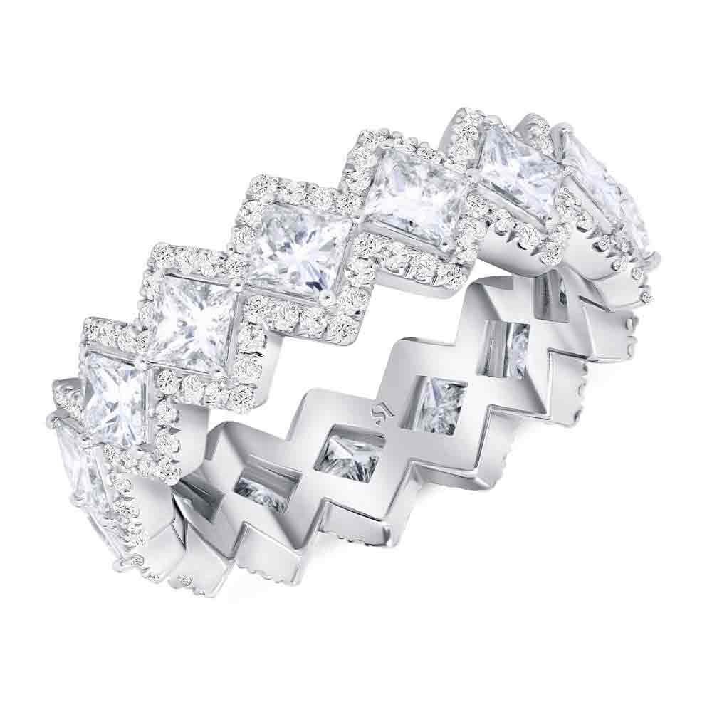 Princess crown eternity diamond ring