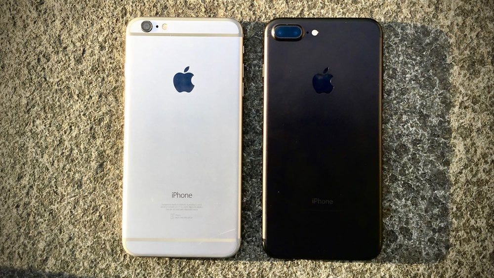  iPhone 6 Plus and iPhone 7 Plus share the similar looks 