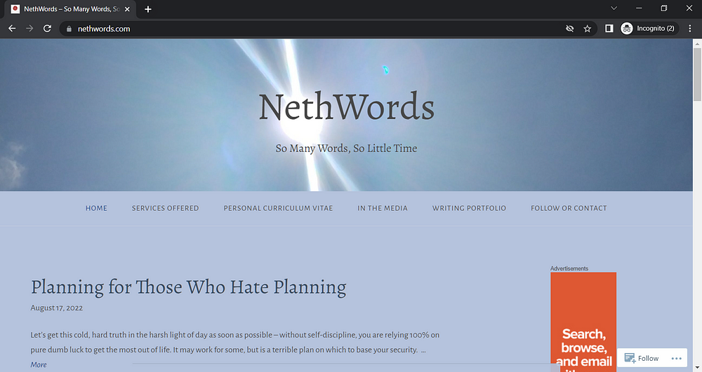 NethWords homepage