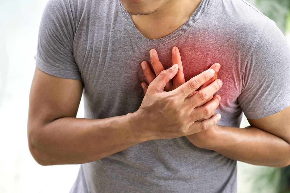 Person facing chest pain