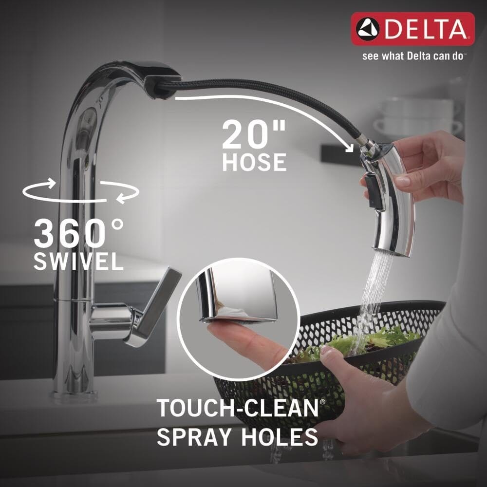 Delta Faucet Keele Spotshield Stainless Kitchen Faucet with Pull Down Sprayer,Kitchen Sink Faucet for Kitchen Sink, Magnetic Docking Spray Head,Spotshield Stainless 19824LF-SP