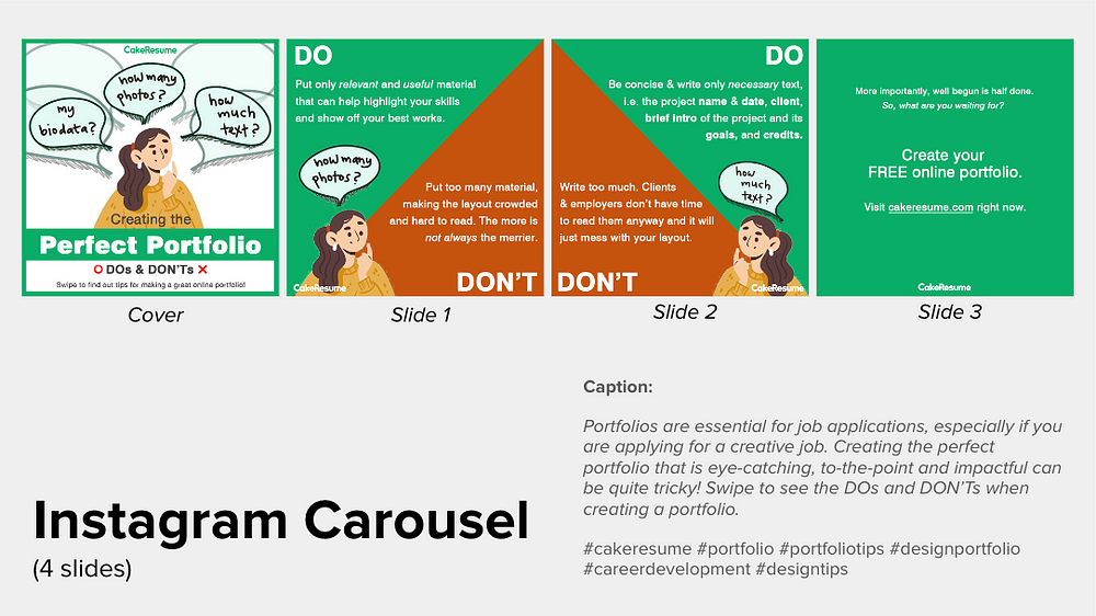 The Instagram carousel for pre-interview task that I made