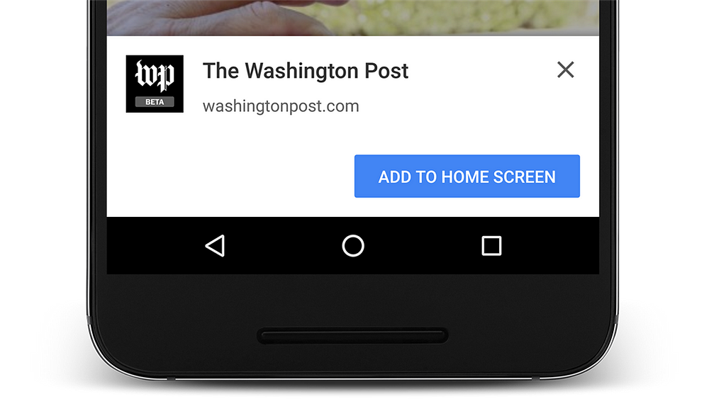 Image telling how Websites are added to your home screen and can be uesd as a PWA
