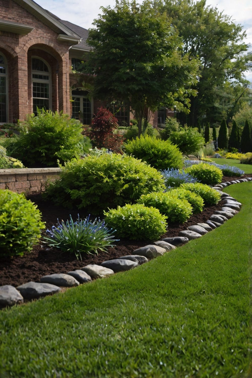 Lawn edging, grass borders, outdoor landscaping, garden design, decorative garden edging, lawn decoration, creative lawn borders