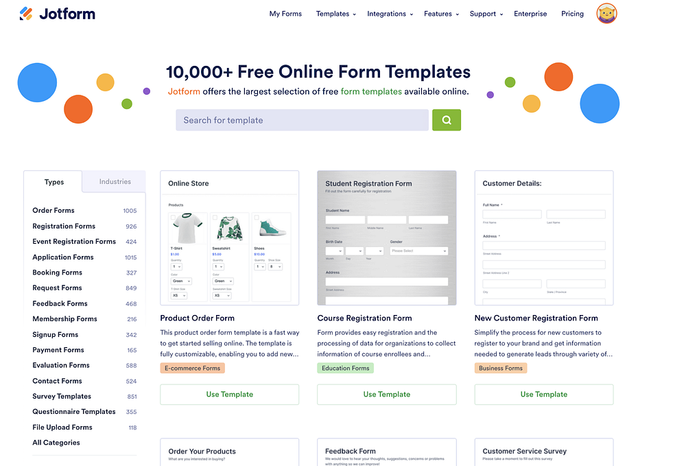 The biggest collection of premade forms online