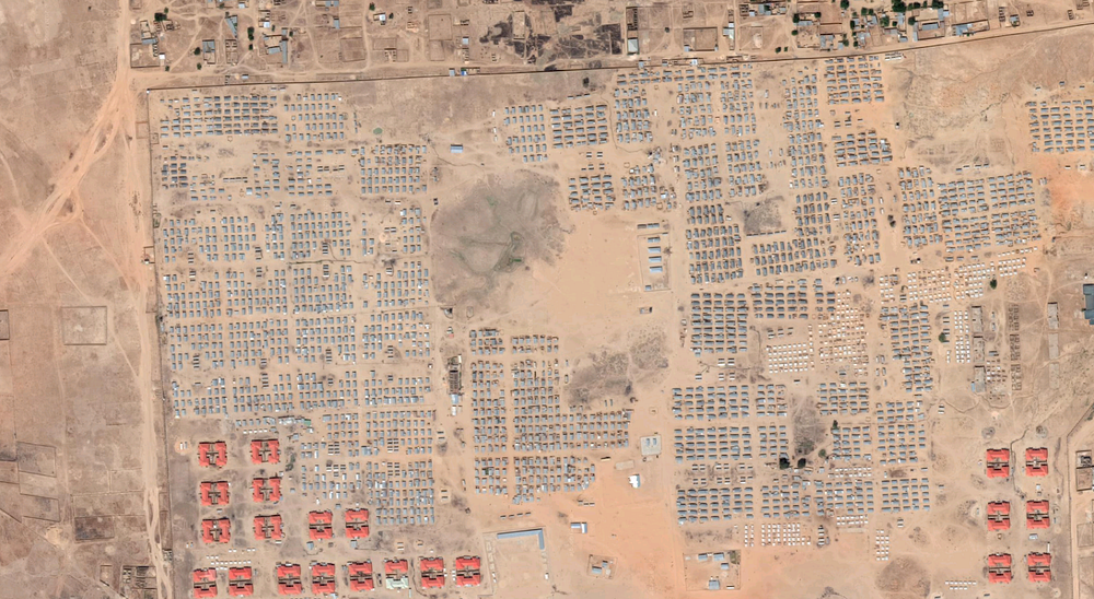 Google Earth view of a large IDP camp in Maiduguri, Nigeria.