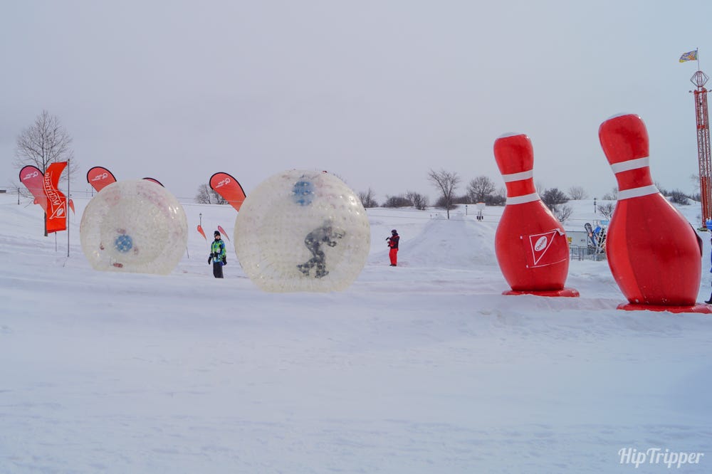 Giant Human Bowling at Quebec Winter Carnival