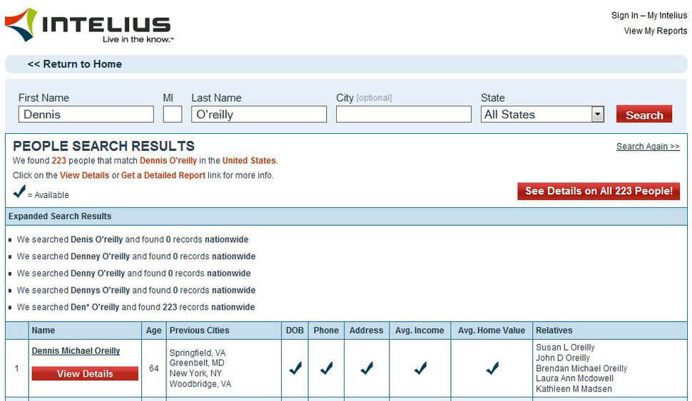 Intelius — Cheap Tenant Background Check Service