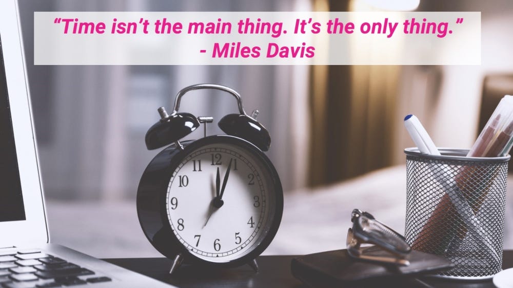 Miles Davis' quote about time being the only thing applies to being efficient when applying for UI/UX jobs